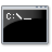 Programmsymbol der Eingabeaufforderung cmd.exe unter Microsoft Windows: weiße Zeichen „C:\_“ auf schwarzem Hintergrund